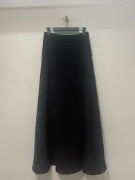 Faldas Wakuta Botón de color sólido japonés Split Jupe Spring Vintage Elegante Faldas Moda 2024 Fashion Simple A-Line Long