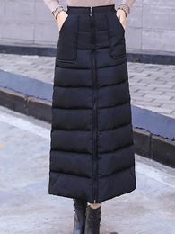 Rokken Warm Winter Dons Katoen Alles-in-een Rok Koreaanse Dikker Sneeuwkleding A-lijn Faldas Casual Baggy Dikke Gewatteerde Jupes