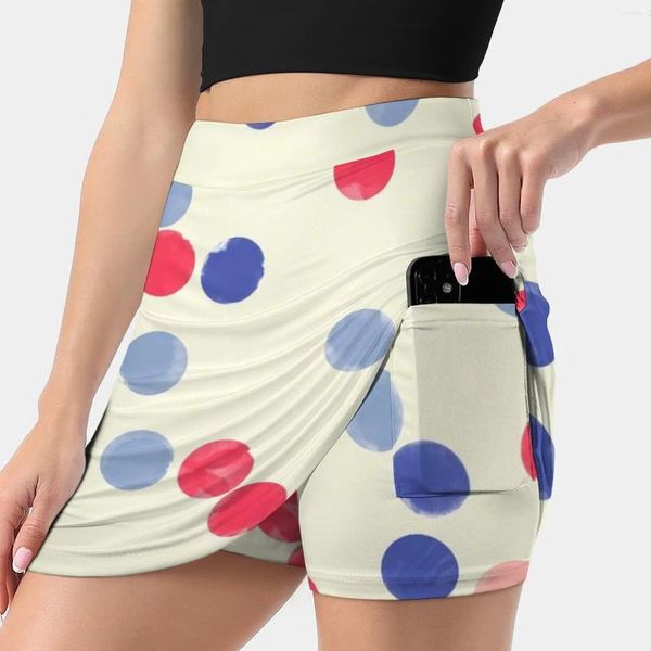 Jupes aquarelle confetti jupe féminine mini une ligne avec cachette de poche à pois