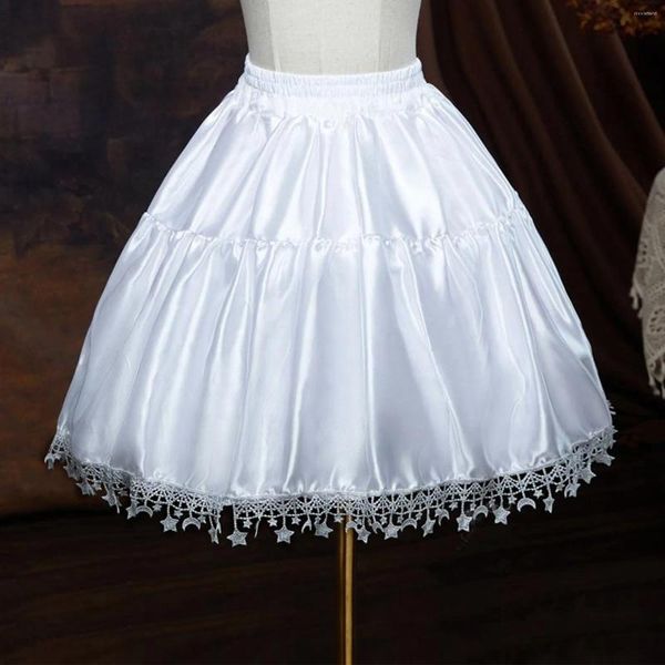 Jupes Blanc Lolita Princesse Robe Jupe Femme Taille Haute Étoile Lune Patchwork Danse Sexy Tout Assorti Fluffy Agitation Mini