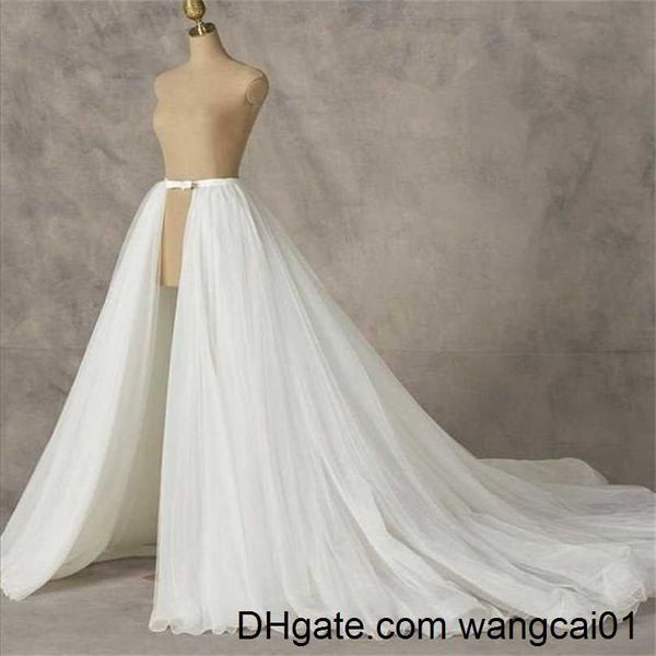Jupes Blanc Overskirt Bridal Overlay Wedding Long Tul Over Detachab Maxi Jupe 4123