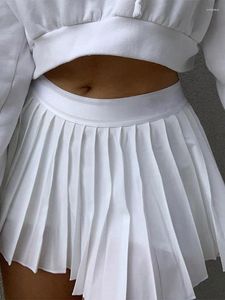 Jupes jupe plissée blanche courte femme taille élastique mini micro été broderie tennis preppy