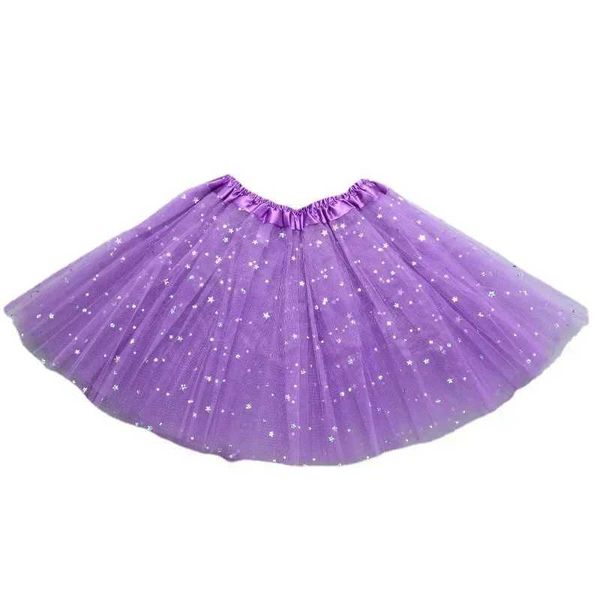 Jupes en gros filles tulle étoiles courte jupe tutu enfants de fantaisie ballet dancewear fête costume robe de bal mini jupe y240522