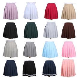 Rokken dames dames kawaii geplooid cos macarons solide kleur hoge taille rok vrouwelijke Koreaanse harajuku kleding voor vrouwen casual