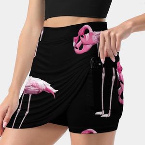 Skirts damesrok sport skort met zakmode Koreaanse stijl 4xl flamingo roze vogels