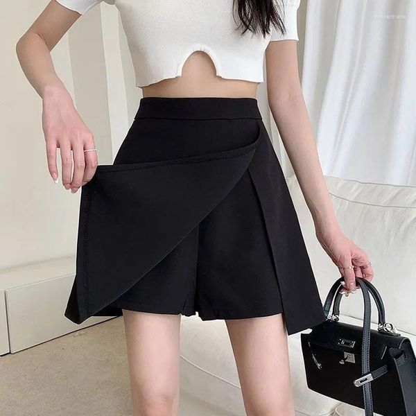 Skirts Women A-Line Trendy Summer Leisure Ulzzang All-Match Empire Design Simple Solid Streetwear Temperament Mini Faldas