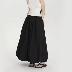 Jupes femmes tout match robe de bal mode noir taille haute surdimensionné cordon long été coréen baggy décontracté