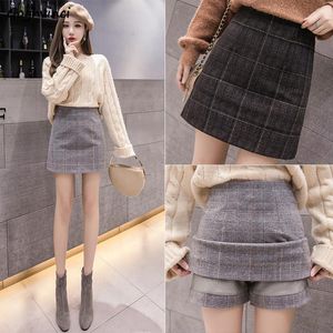 Faldas Mujer Otoño Lana A Cuadros Aline Cremallera Chic Estilo Coreano Mini Hipskirt Estilo Preppy Mujer Faldas Streetwear Ins 220818