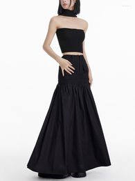 Jupes femmes noir gothique jupe Y2k Vintage Harajuku Streetwear taille haute filles 90s blanc a-ligne longue Cargo 2023 vêtements d'été
