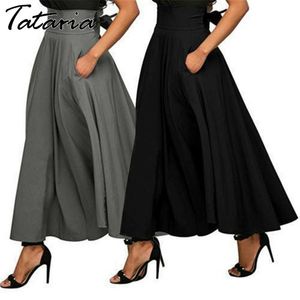 Faldas Mujeres Negro Largo Mujer Alta Cintura Elegante Colorido Casual Retro Algodón Una Línea Tarde Mujer 210514