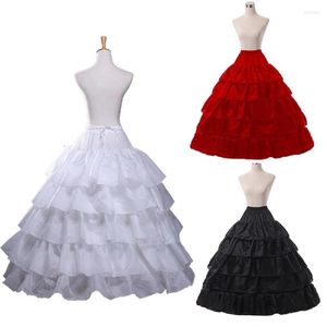 Rokken vrouwen bruidsjurk petticoat crinoline onderbreien bruiloft prom hoepel 4-botten 5-laags lotus bladeren 3colors