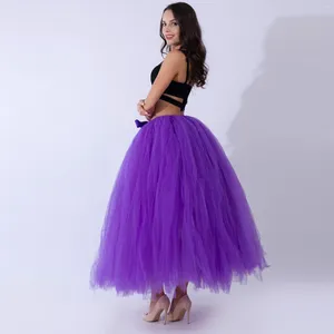 Rokken Damesmode Tutu Tule Effen Kleur Hoge Taille Lace Up Boog Gezwollen Rok Prestaties