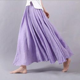 Rokken vrouwen bosrok elastische taille maxi collectie dames Boheemse stijl lang met vloeiende zoom etnisch voor streetwear