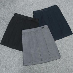 Rokken vrouwen meisjes hoge taille geplooide skater tennisschool rok uniform een lijn jk Japanse solide mini 39-48 cm