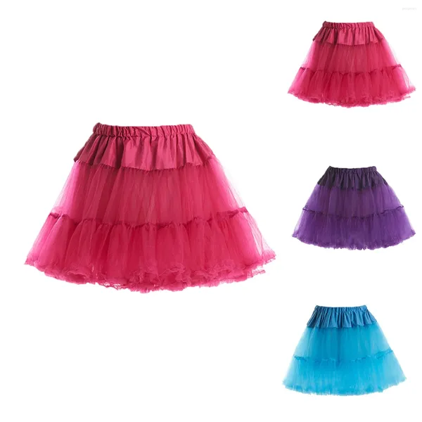 Faldas Mujeres Niñas Tutu Falda Esponjosa Princesa Ballet Danza Tul Malla Pastel Ropa Linda Pettiskirt