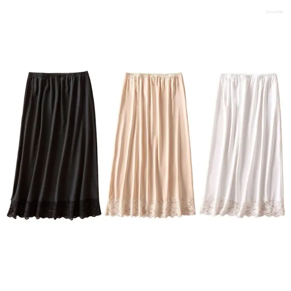 Skirts Women Half Slip Under Dresses Long Subskirt Color sólido Pedricoat