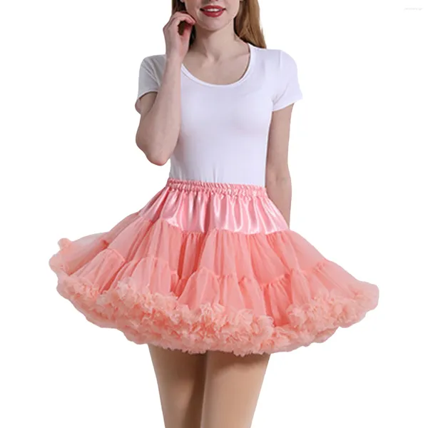 Jupes Femmes Lolita Puffy Tulle Jupon Couches Plissé Court Élastique A-ligne Princesse Ballet Danse Tutu Jupe Cosplay Costumes