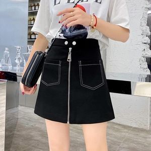 Rokken Vrouwen Losse College A-lijn Hoge Taille Koreaanse Stijl Streetwear Elegante Effen Eenvoudige All-Match Harajuku Vintage