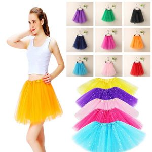 Jupes femmes Mini Tutu solide moelleux Tulle princesse robe de bal pettijupe enfants Ballet fête Performance filles maille jupe courte