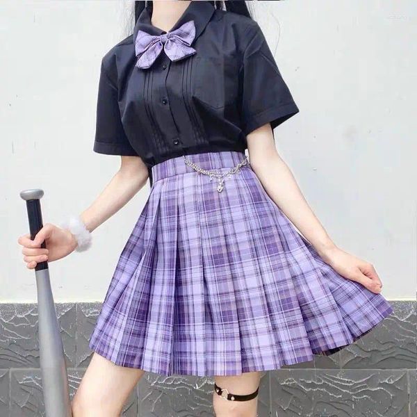 Jupes femmes plissées été femme Mini Harajuku Style coréen mode Kawaii pour les filles taille jupe à carreaux