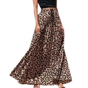 Jupes Femmes Imprimé Long Style Taille Haute Boho Swing Une Ligne Jupe Printemps Automne Pour Streetwear