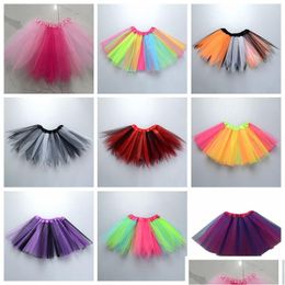 Faldas Mujeres Rainbow Dance Pettiskirt Adts Tutu Tle Ballet Stage Mesh Gauze Half Pompous Party Mini Falda Dancewear Traje Dressup DHT4K