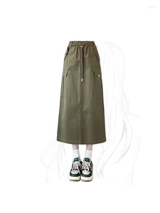 Jupes Women's's Army Green Cargo vintage harajuku streetwear coréen 90S mode y2k 2000s hauteur