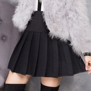 Jupes Femmes noir a-ligne plissée Mini jupe mode coréenne courte Kawaii mignon pour adolescente étudiant vêtements Preppy Style vêtements
