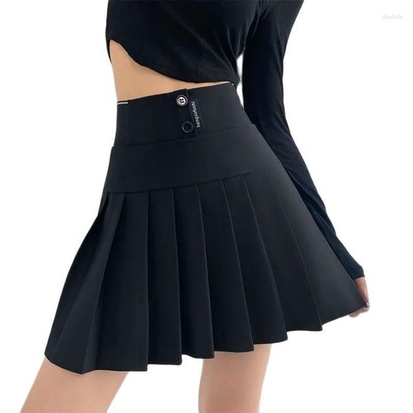 Jupes femmes noir jupe plissée mode élastique taille haute mince hiver coréen Preppy Style Mini élégant Chic femme vêtements