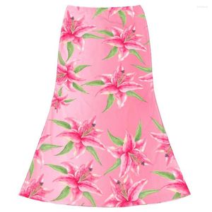 Faldas Mujer Casual Estampado floral Cómodo Estilo hawaiano Cintura alta Elastano Falda sexy