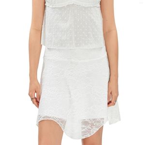 Jupes pour femmes coton de base mode décontracté mini-low lace dentelle printemps été courte irrégulière