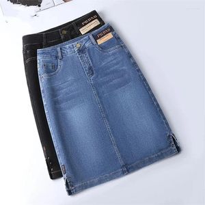 Rokken dames denim lente zomer met hoge taille jeans streetwear vrouwelijke sexy schede mode split retro
