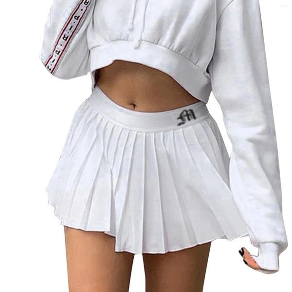 Jupes femmes mode Tennis et balles de Golf Mini plissé taille élastique blanc sport Y2k vêtements été solide jupe Sexy