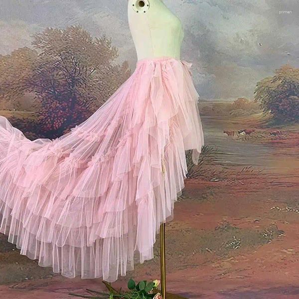 Jupes de jupe à la jupe à la princesse asymétrique de la femme en maille pour volants en soirée Sweet Lolita Performance Music Festival