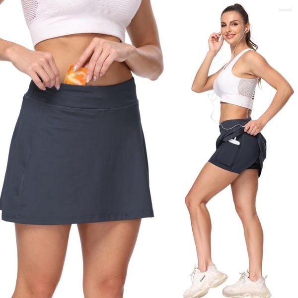 Faldas Minifalda deportiva para mujer, pantalones cortos de golf de cintura alta, corte en A, pantalones cortos de tenis de tela agradable para la piel desnuda para niñas