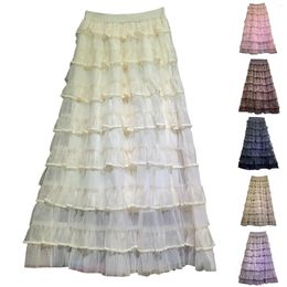 Jupes Femmes Tulle Jupe Volants Multicouche Maille Une Ligne Tier Tutu Bal De Mariage Long Crayon Pour Femmes Berceau