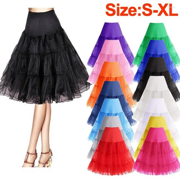 Faldas Mujer Vintage Enagua Swing Fancy Net Tutu Falda Ballet Boda Fiesta Vestido Corto Crinolina S-XL