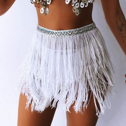 Rokken dames pailletten tassel tutu rok rave rave fringe buikdans hip sjaal wrap rok club mini rok sexy club feestkleding 230214