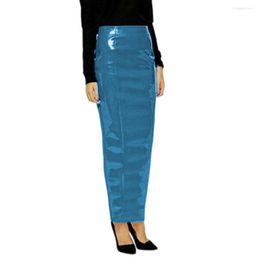 Rokken Vrouwen Sexy Skinny Potlood PVC Hoge Taille Lange Hobble Club Sissy Slanke Vrouwelijke Maxi Gothic Office Lady 7XL