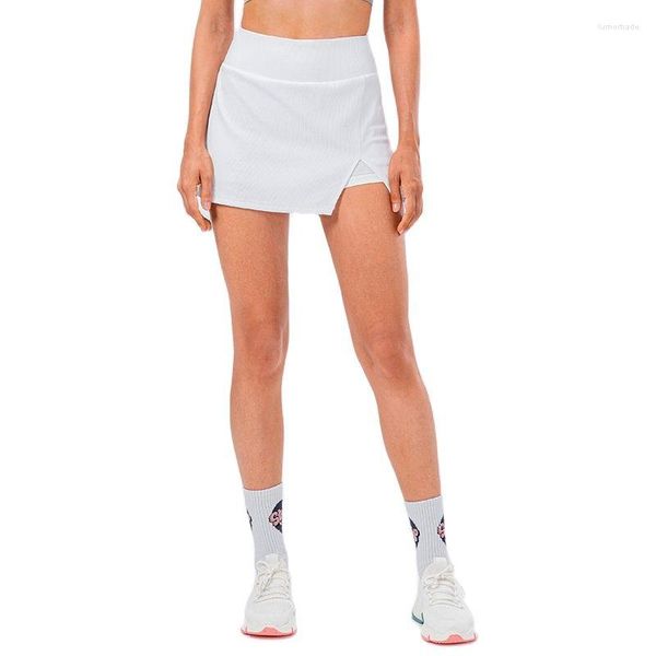 Faldas Mujer Vestido corto Clásico Sólido Blanco Apretado Tenis Deportes Falda Correa Correr Casual Damas Ajustado Yoga Faldas