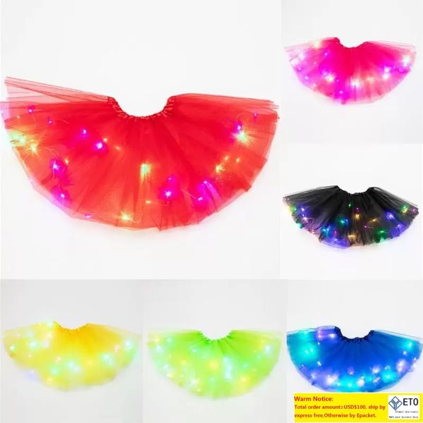 Jupes femmes jupe 3 niveaux maille tulle princesse avec LED petite ampoule mode d'été femme fête décontractée plage mini