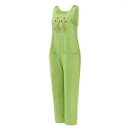 Jupes Femmes Summer Casual Jumpsuit Boho Sans manches Saut -censes combinaison large Rompers Bohemian Harem Pantal