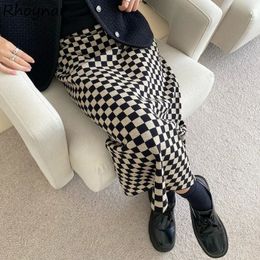 Jupes femmes tempérament Style britannique Design tricoté taille haute Plaid Simple confortable Preppy tout-match automne hiver quotidien Ins 240201
