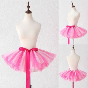 Jupes femmes Triple couche maille couleur unie cravate ruban nœud jupe bouffante ballerine fille danse Mini Style coréen plissé