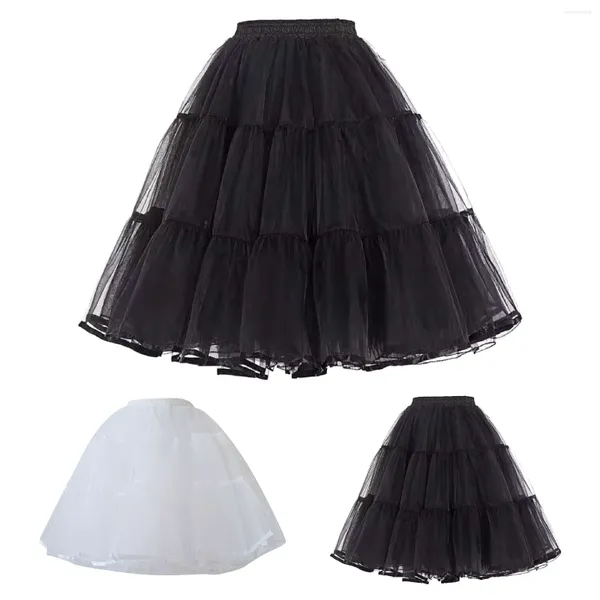 Faldas para mujeres tul falda ballet baile boda pettiskirts capas una línea hinchada enagua nupcial de malla sólida tutu faldas