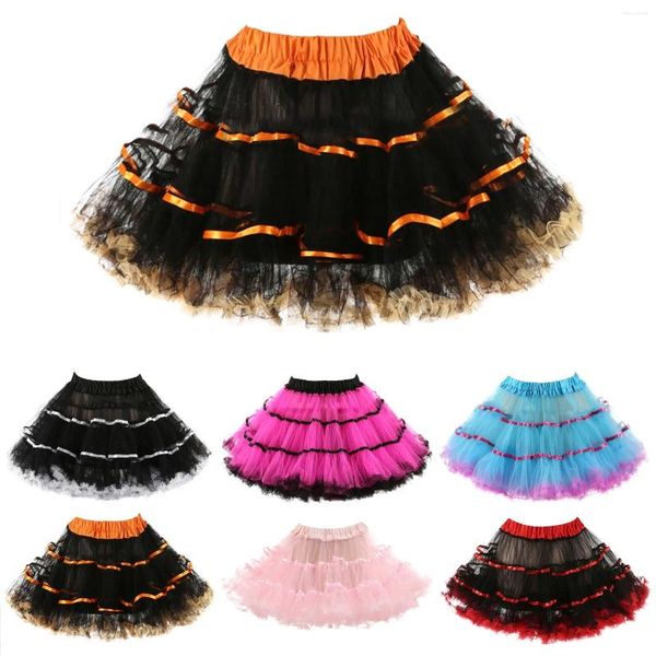 Jupes Femmes Vintage Tulle Jupe Ballet Dancewear Party Costume Ball Ball Sached A Line Puffy Mini Dance Pettiskirts