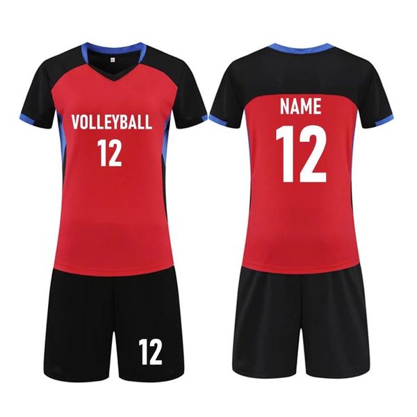 Faldas Conjunto de Voleibol para Mujer Camisa de Voleibol de Manga Corta Pantalones Cortos de Bolsillo Entrenamiento Femenino Camiseta de Voleibol Fitness Correr Traje Deportivo