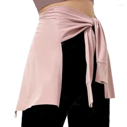 Jupes Femmes Yoga Tennis Self Tie Cover Up Wrap Skirt Hip Cover Swined Couleur Solid Couleur Faire demi-longueur