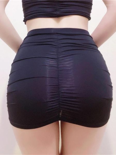 Faldas WOMENGAGA plisada flaca blanca cadera transparente Sexy seda minifalda coreana mujeres malla encaje Cosplay mujer XIL6