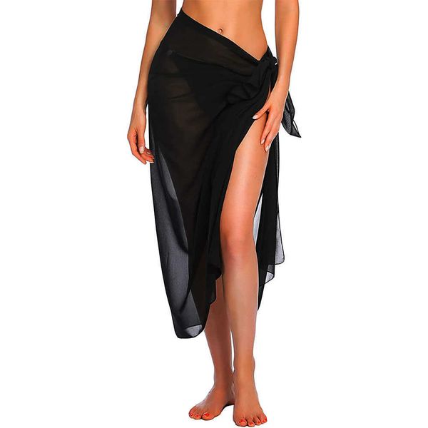 Faldas Playa para mujer Falda corta larga corta Sarong Traje de baño Encubrimientos Bikini de verano Envoltura Bufanda transparente para encubrimientos de trajes de baño P230508
